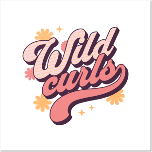 Wild Like My Curls Toddler Cute Retro Curly Haired Posters and Art